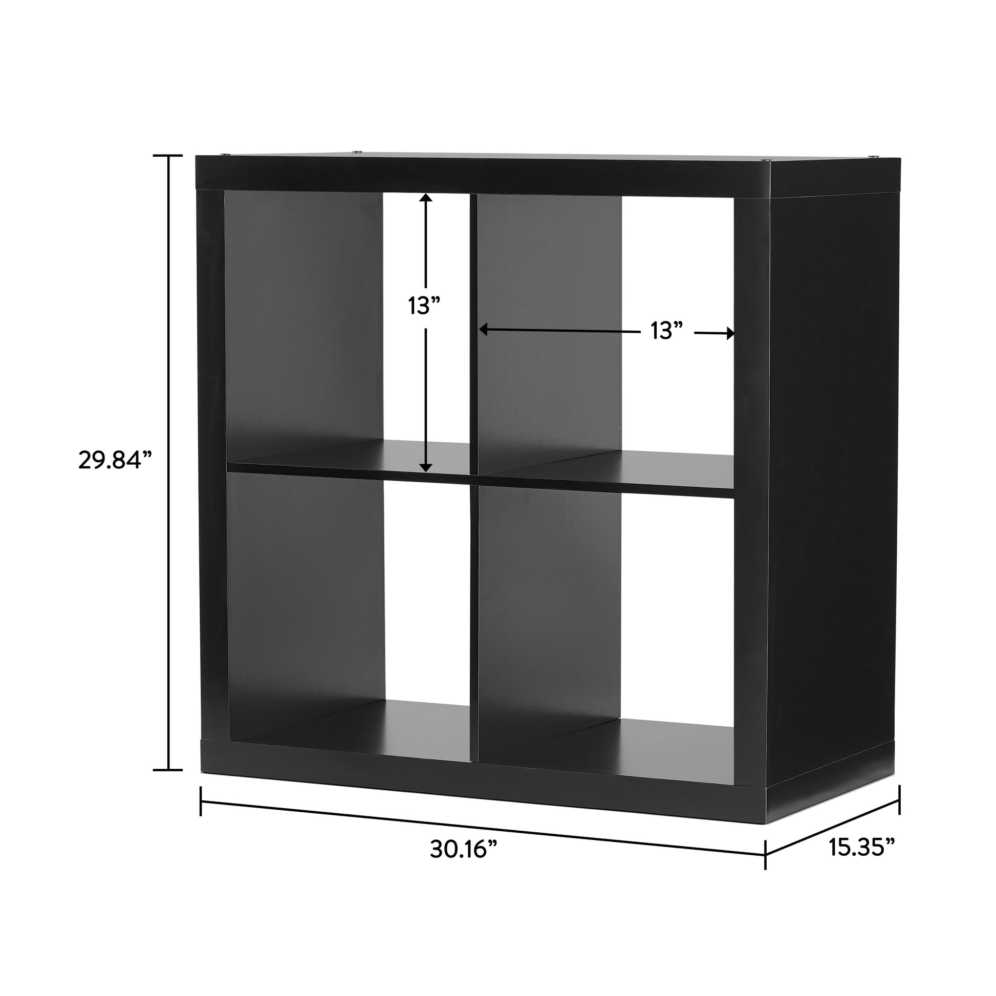 4-Cube Storage Organizer, Solid Black